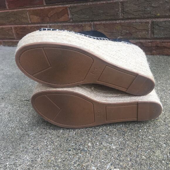 New Marc Fisher Adalyn Black suede espadrille wedge platform shoe size 10 - Picture 5 of 7